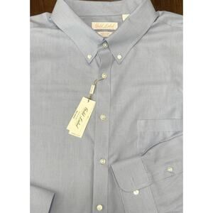 NEW Gold Label Round Tree & Yorke Non Iron Essentials Blue Button Up Shirt 3X